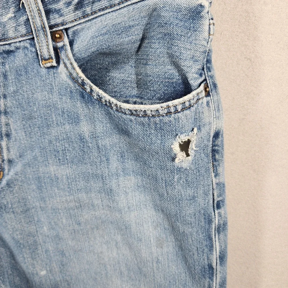 Vintage GAP Men's Straight Fit Jeans 34×31 Distressed Medium Wash Frayed‎ Hems - Picture 6 of 16
